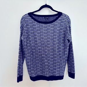 J. Crew blue metallic boucle wool blend sweater Women XS